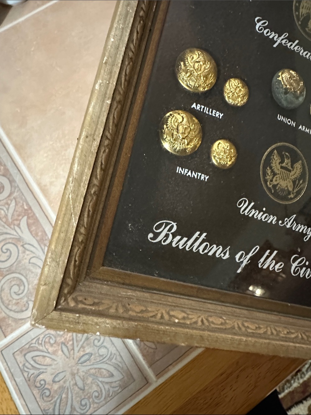 Confederate & Union Army Civil War Button Collection Wall Art - Gold - Picture 8 of 14